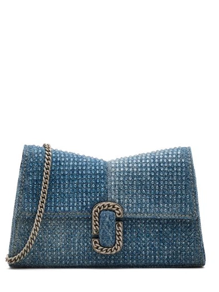 Affordable Marc Crystal Marc Jacobs Denim Chain The St. wallet Women 0724